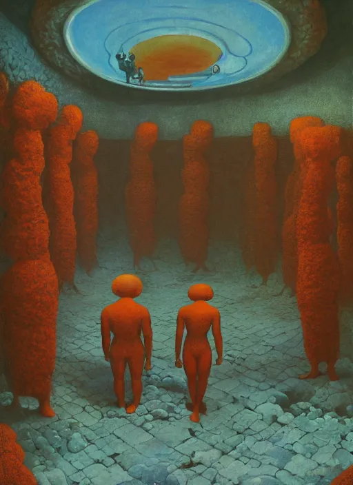 Image similar to spherical lava people at underwater neo-andean restaurant Edward Hopper and James Gilleard, Zdzislaw Beksinski highly detailed