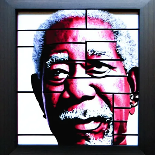 Image similar to 8 bit portrait of morgan freeman