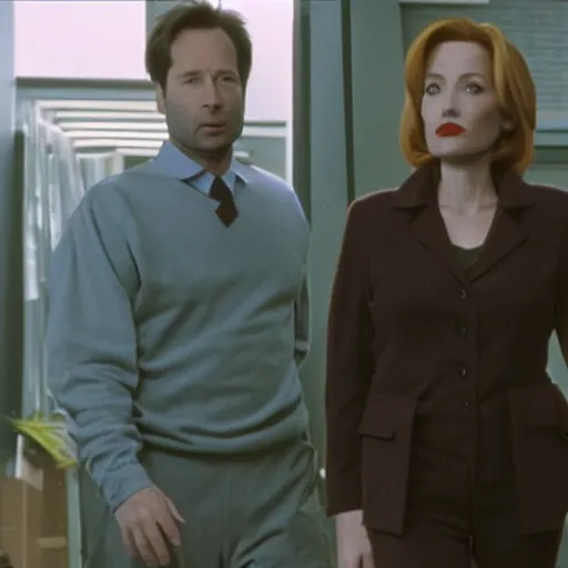 Prompt: Mulder and scully as geese