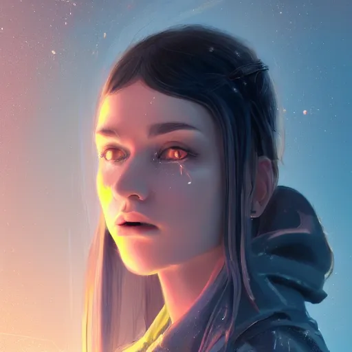 Image similar to beautiful girl in a wormhole character concept style, by Mateusz Urbanowicz, beautiful girl, 8k character concept art, by WLOP, cinematic lighting, trending on artstation, symmetrical portrait symmetrical, highly detailed CGsociety, hyper