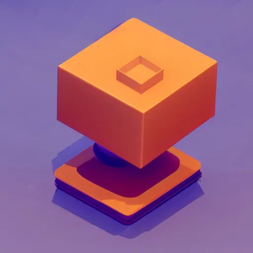 Image similar to a simple cute 3 d object of the pc monitor, mobile game, isometric art, centralised, mohamed chahin, blender cycles render, solid colours material, no background and shadows