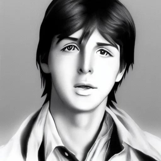 Prompt: young paul McCartney, ufotable