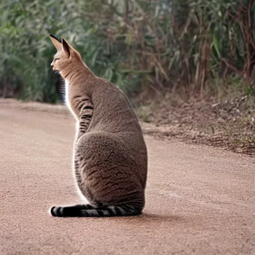 Image similar to a cat - kangaroo - hybrid, animal photography