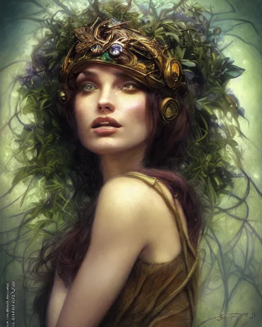 dryad, stern like athena, a singer, portrait, magic | Stable Diffusion ...