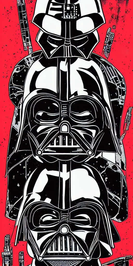 Image similar to portrait of darth vader, by laurie greasley