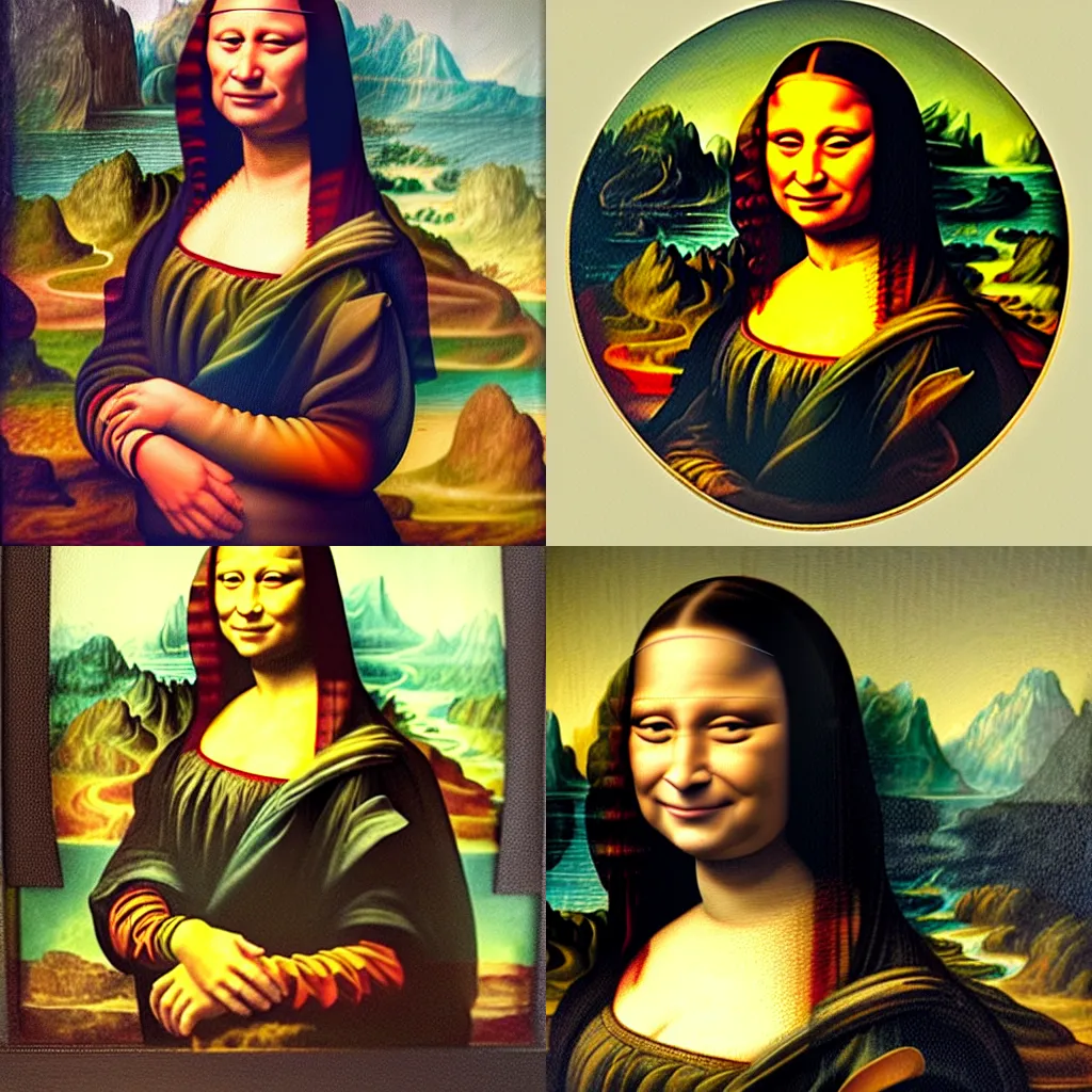 Prompt: an oil painting of Dwayne Johnson dressed like Mona Lisa in the famous painting The Joconde plainted by Leonardo Da Vinci