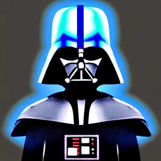 Prompt: darth vader holding a blue crown