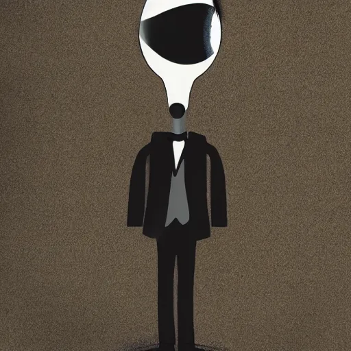 Image similar to Egg-headed man in a tuxedo