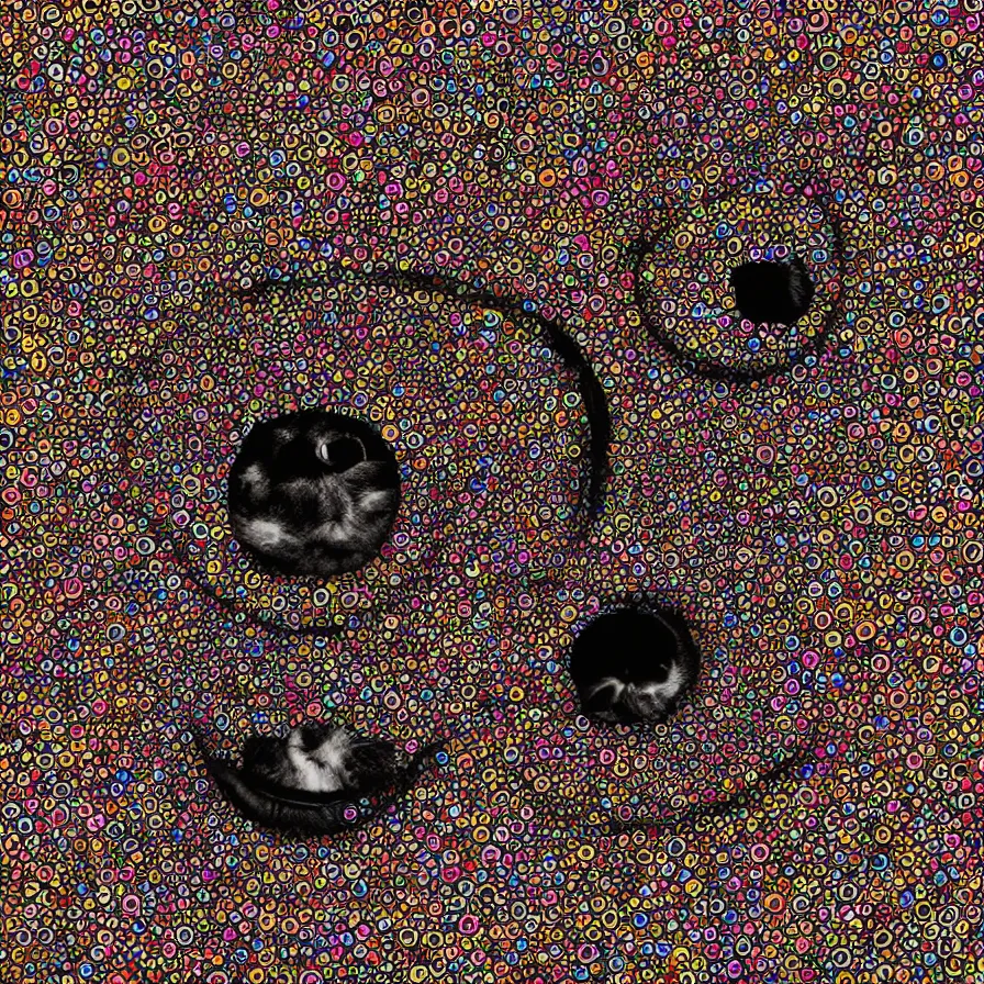 Image similar to seeds with the face of a puppy, a baby, karma, ying yang, autodidact, negative and positive energy, happy overall, # # digital art # #