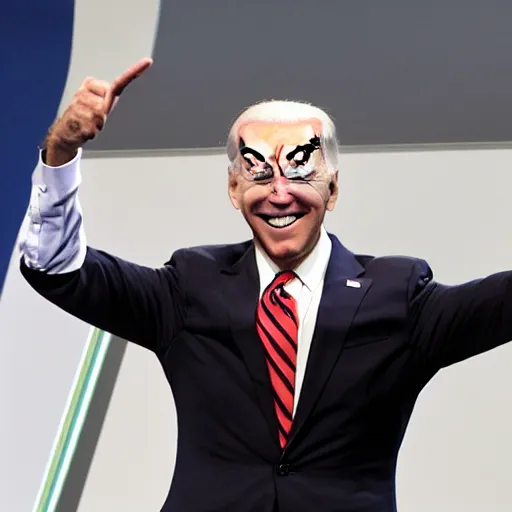 Prompt: joe biden pulling a silly face