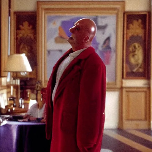 Prompt: Homer Simpson in the manor house of Eyes Wide Shut (1999)