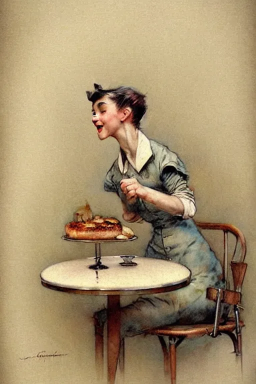 Image similar to ( ( ( ( ( 1 9 5 0 s restaurant. muted colors. ) ) ) ) ) by jean - baptiste monge!!!!!!!!!!!!!!!!!!!!!!!!!!!