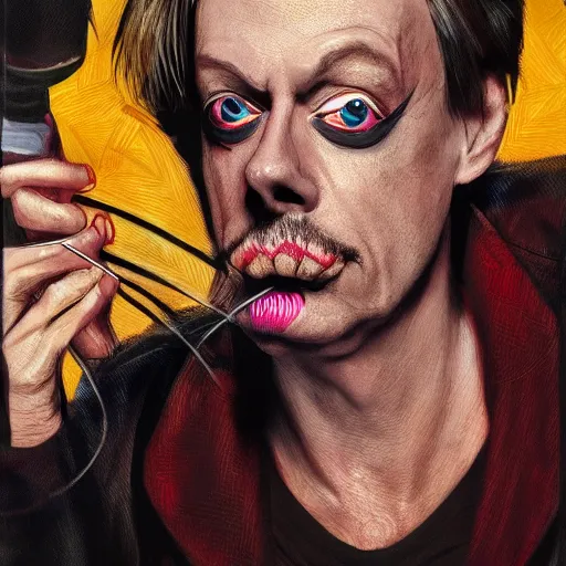 Image similar to Steve Buscemi as Harlequin, intricate, highly detailed, concept art, smooth, sharp focus