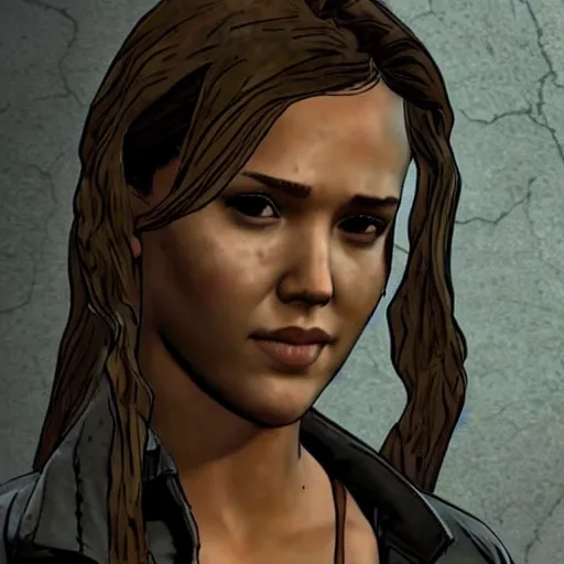 Image similar to jessica alba walking dead telltale, 4 k full hd,