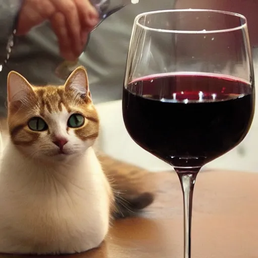 Image similar to cat is drinking wine