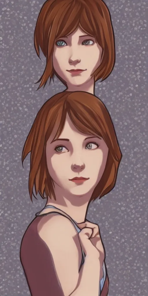 Image similar to max caulfield from Life Is Strange in the style of Mucha