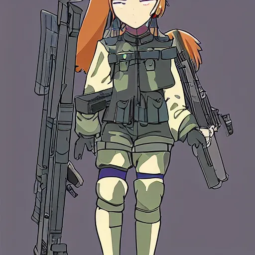 Image similar to an anime girl soldier, sci-fi, angry, anime by Studio Ghibli