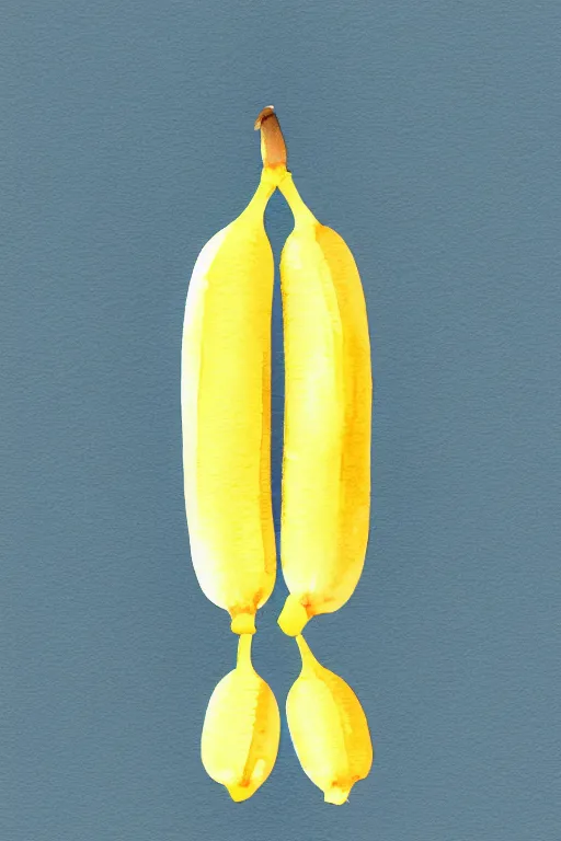 Prompt: minimalist watercolor art of a banana, illustration, vector art