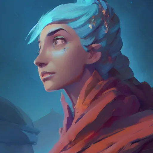 Image similar to profile portrait, maya ali mage, gloomhaven, dynamic lighting, gaudy colors, octane render aesthetic, matte painting concept art, official fanart behance hd artstation by jesper ejsing, by rhads and makoto shinkai and lois van baarle and ilya kuvshinov and rossdraws