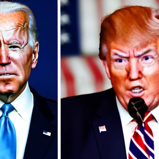 Prompt: joe biden and donald trump as singers in a japanese girl pop band
