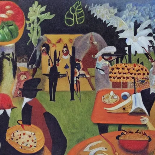 Image similar to Pizza Party by Henri Rousseau