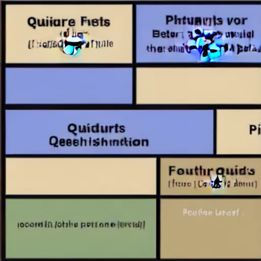 Prompt: picture divided into 4 areas. each quarter contains a different image