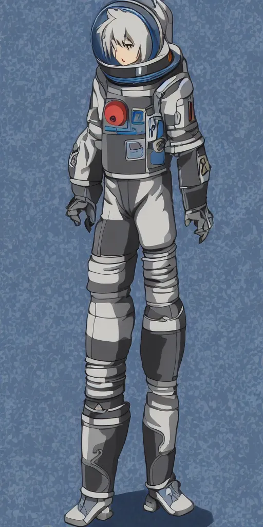 Image similar to science fiction anime character design, space suit