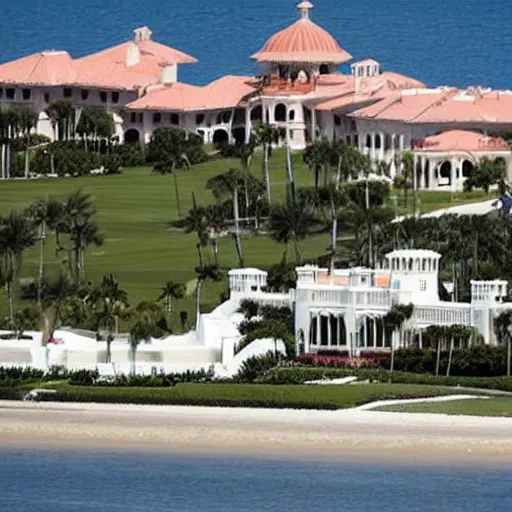 Image similar to Donald Trumps Mar-a-lago resort being raided by the FBI, High detail