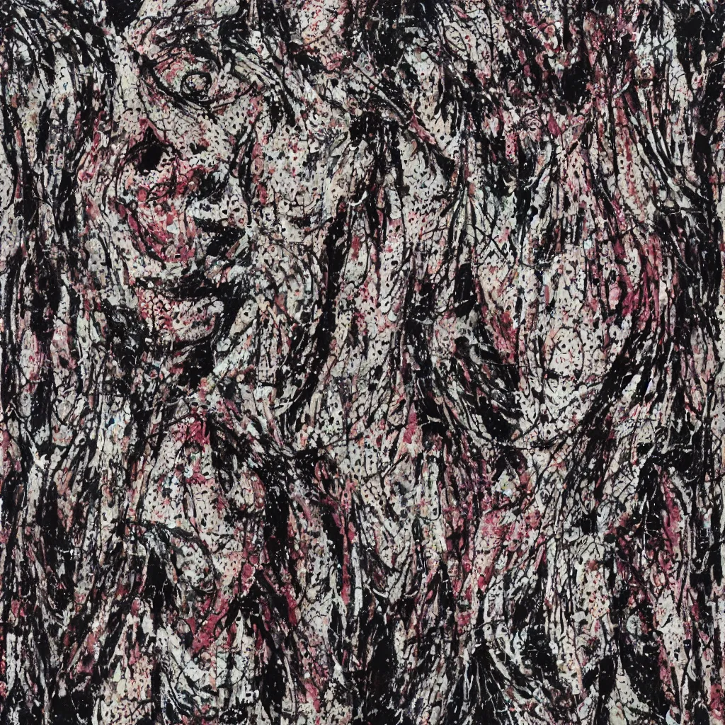 Prompt: camo made of teeth, smiling, abstract, francis bacon artwork, cryptic, dots, spots, stipple, lines, splotch, color tearing, pitch bending, faceless people, dark, ominious, eerie, hearts, minimal, points, technical, old painting