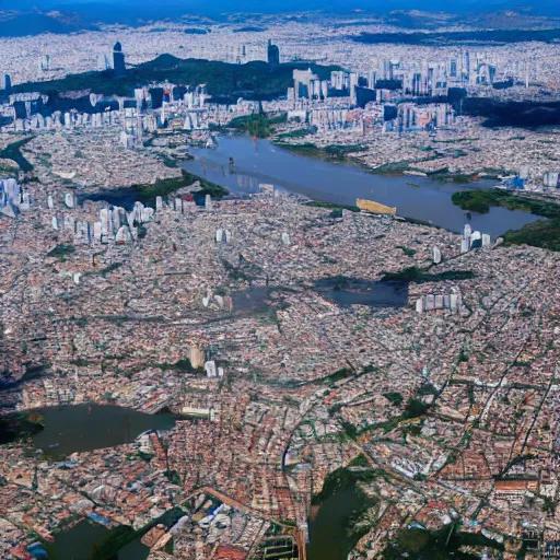 Prompt: aerial photo of sao paulo with a flood of 6 0 meters high, realistic, 4 k