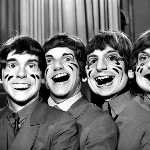 Image similar to fab four teenage mutant ninja turtles on the ed sullivan show