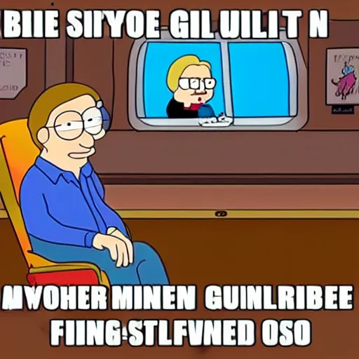 Image similar to Steven Hawking in the style of family guy