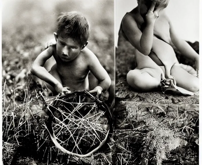 Image similar to the cyclical theory of becoming and dissolution and interdependence between the world of nature and human events by Anne Geddes, Henri Cartier-Bresson.