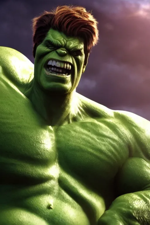 Prompt: 4 k film still, scarlett johansson as hulk, 2 6 mm