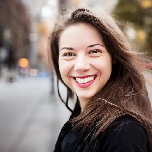 Image similar to portrait photo of beautiful montreal woman, smiling