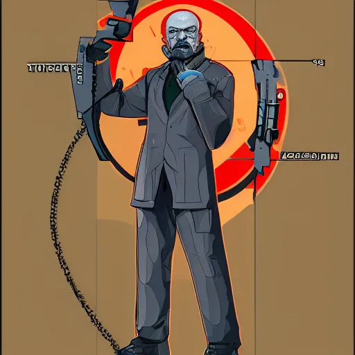 Image similar to cyberpunk vladimir lenin as the leader of a futuristic communist society, cybernetics, sharp lines, digital, artstation, colored in