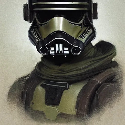 Image similar to portrait of a man by greg rutkowski, a soldier of the galactic alliance, wearing a olive gren and black tactical gear, star wars expanded universe, highly detailed portrait, digital painting, artstation, concept art, smooth, sharp foccus ilustration, artstation hq