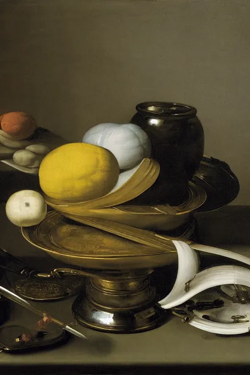 Image similar to a vanitas painting from the 21st century by pieter claesz