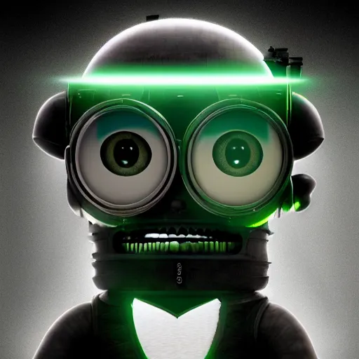 Prompt: a minion is assimilated by the borg. cgsociety