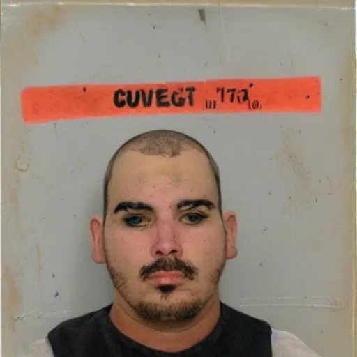 Image similar to mugshot of a cow dressed as an inmate