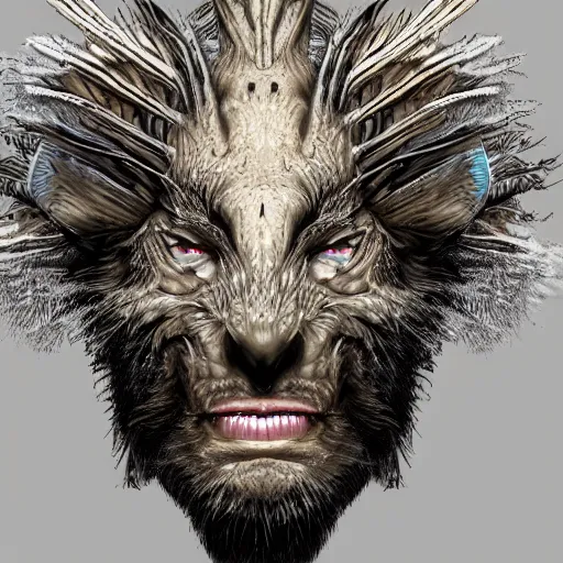 Image similar to a highly detailed headshot portrait of a fantasy creature concept art