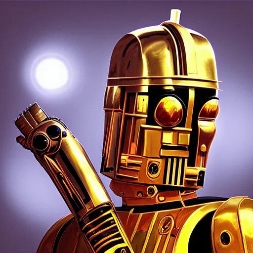 Image similar to painting of c - 3 p 0, unreal engine