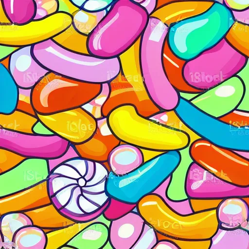 Prompt: candy, highly detailed, colorful, illustration, smooth and clean vector curves, no jagged lines, vector art, smooth