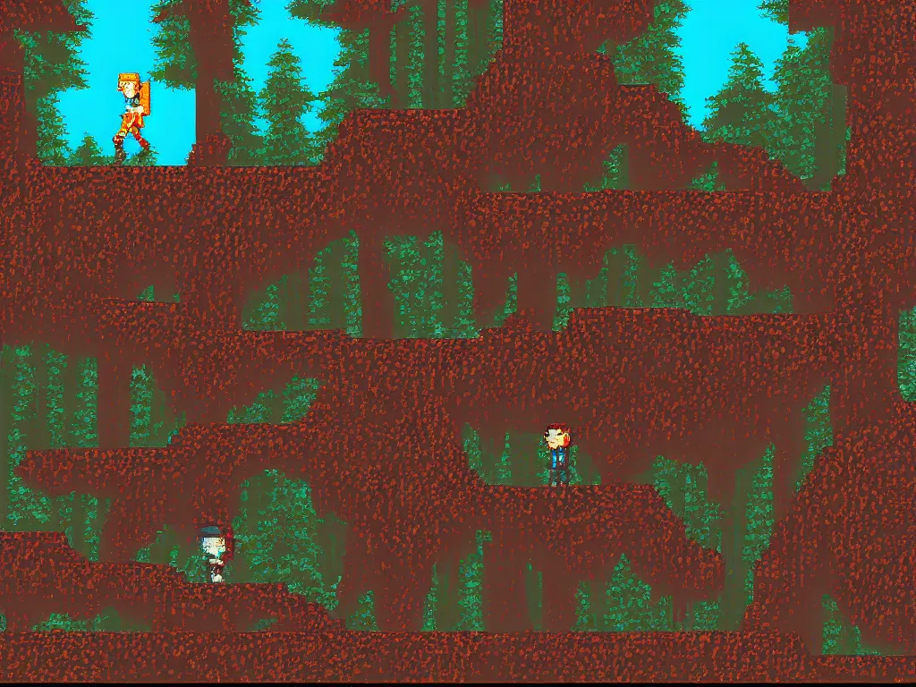 Image similar to Twin Peaks as a Sega Mega Drive Genesis sidescroller game