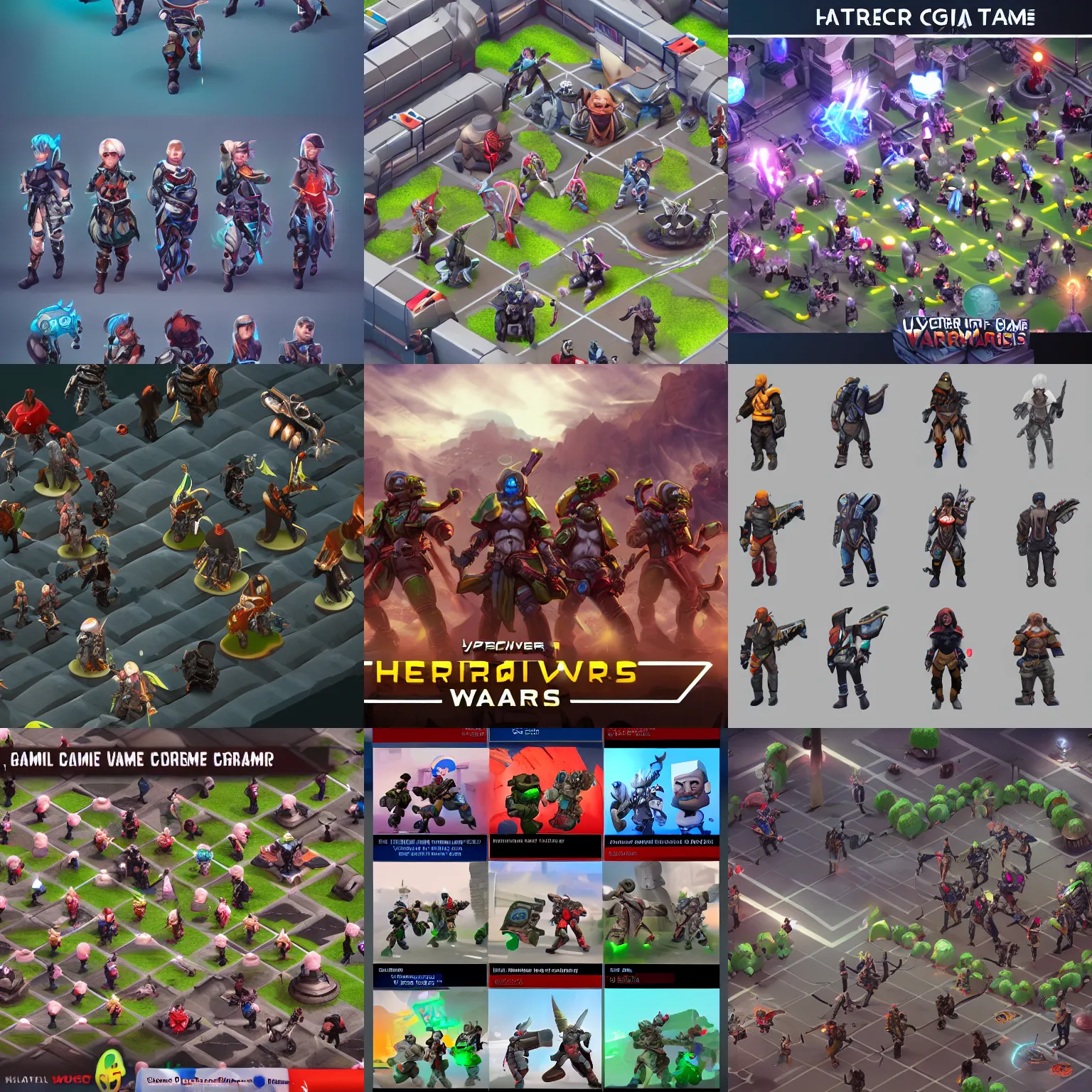 Prompt: hyper casual mobile game crowd warriors with numbers, 8k, volumetric lighting, artstation