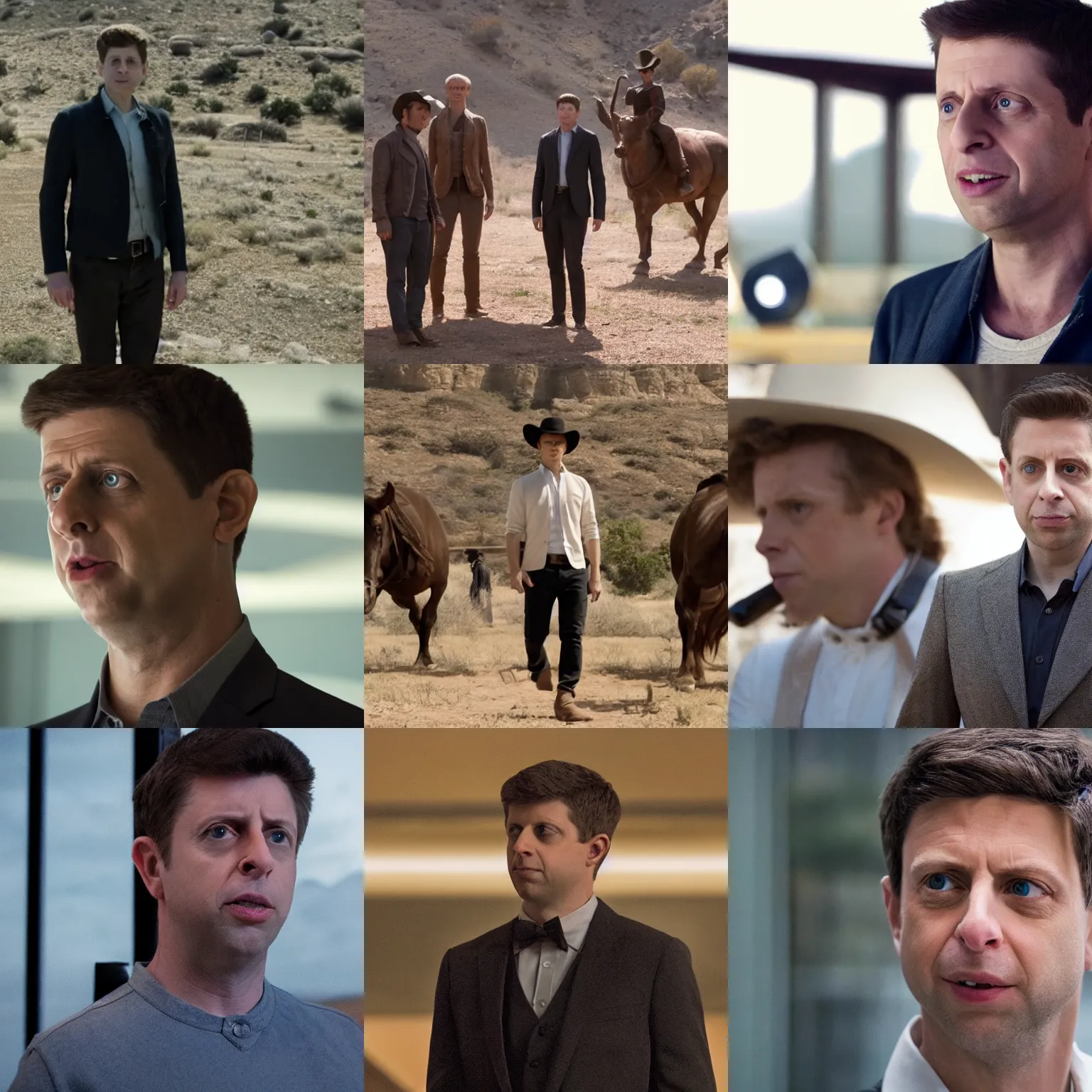 Prompt: Movie still of Sam Altman in Westworld