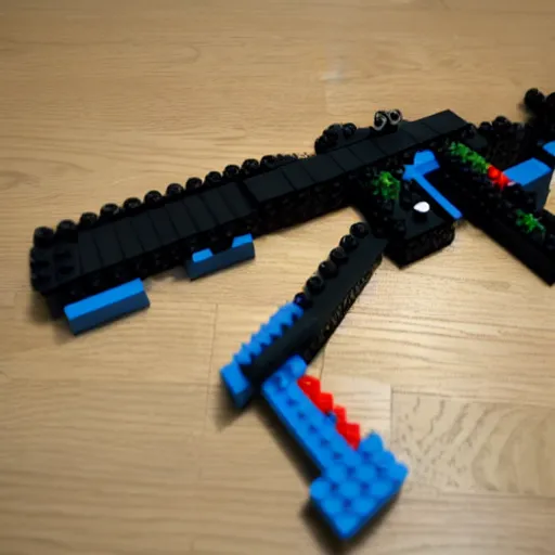 Prompt: ak - 4 7 made with lego