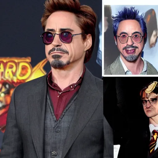 Image similar to Robert Downey Jr as Harry Potter