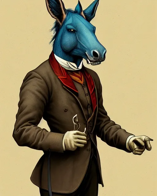 Prompt: anthropomorphic art of a detective horse bojack, victorian inspired clothing by artgerm, victo ngai, ryohei hase, artstation. fractal papersand books. highly detailed digital painting, smooth, global illumination, fantasy art by greg rutkowsky, karl spitzweg
