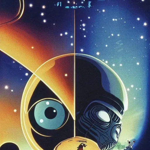 Image similar to Alien (1979) made by Hayao Miyazaki, studio ghibli artstyle, night, stars, beautiful scene, smooth, detailed, high detail,high quality, 8k anime